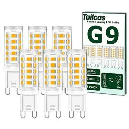 Produktbild: G9 LED Lampe, 3.5W Warmweiß Birne (ersatz 28W 30W 40W G9 Halogenlampe), 350 Lumen Glühbirne G9 LED Leuchtmittel, Warmweiss 3000K, AC 220-240V, Kein Flackern Nicht Dimmbar, 6er Pack Mini Glühlampe