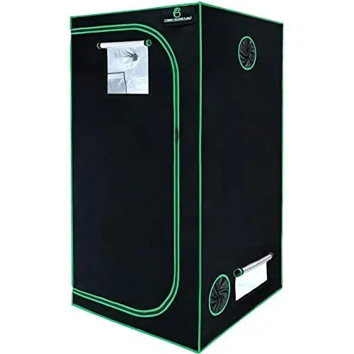 Produktbild: GA Growzelt 60x60x120 cm (2x2) anzuchtzelt Zelt Reflektierendes Mylar-Hydrokultur-Gewächshauszelt wasserdichter Bodenwanne für Zimmerpflanzenanbau Schwarz
