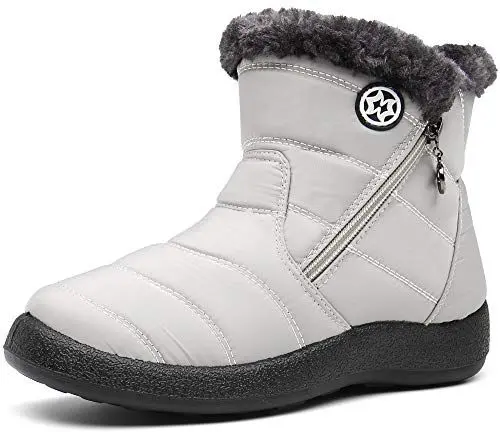 Produktbild: Gaatpot Damen Winterstiefel Wasserdicht Warm gefütterte Schneestiefel Winterschuhe Winter Kurzschaft Stiefel Boots Schuhe Beige 40
