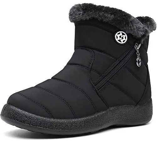 Produktbild: Gaatpot Damen Winterstiefel Wasserdicht Warm gefütterte Schneestiefel Winterschuhe Winter Kurzschaft Stiefel Boots Schuhe Schwarz 38