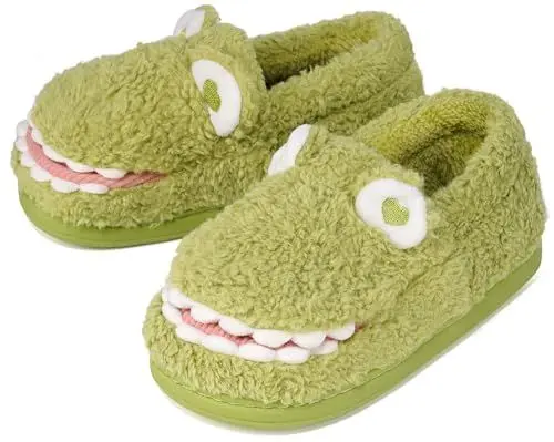 Produktbild: Gaatpot Hausschuhe Mädchen Jungen Pantoffeln Baumwoll Warme Plüsch Winter Kinder Weich and Comfy Slippers Schuhe Grün 200=28-29EU