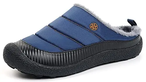 Produktbild: Gaatpot Herren Damen Winter Hausschuhe Plüsch Warm Gefütterte Wasser-Widerstand Slippers Freizeit Haus Pantoffeln Outdoor Winterschuhe Blau-Neu 43EU