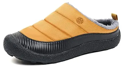 Produktbild: Gaatpot Herren Damen Winter Hausschuhe Plüsch Warm Gefütterte Wasser-Widerstand Slippers Freizeit Haus Pantoffeln Outdoor Winterschuhe Gelb-Neu 45EU