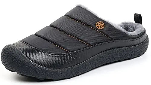 Produktbild: Gaatpot Herren Damen Winter Hausschuhe Plüsch Warm Gefütterte Wasser-Widerstand Slippers Freizeit Haus Pantoffeln Outdoor Winterschuhe Schwarz-Neu 39EU