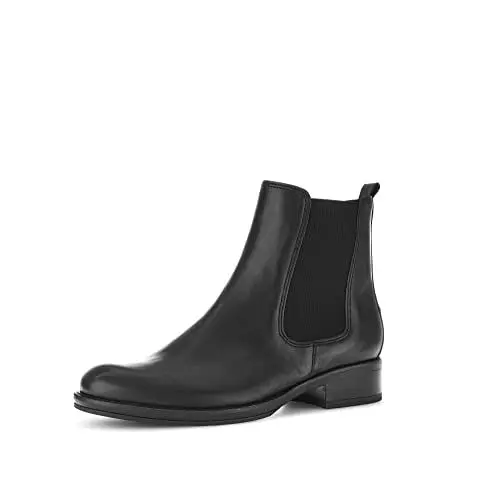 Produktbild: Gabor Damen Chelsea Boots, Frauen Stiefeletten,Wechselfußbett,uebergangsschuhe,uebergangsstiefel,Schlupfstiefel,flach,schwarz,38 EU / 5 UK