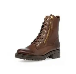 Produktbild: Gabor Damen Combat Boots, Frauen Stiefeletten,Wechselfußbett,Moderate Mehrweite (G),uebergangsstiefel,warm,Sattel/EF(FL/Gold),38 EU / 5 UK