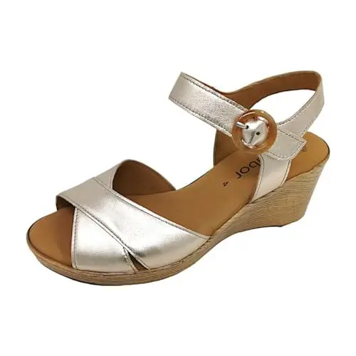Produktbild: Gabor Damen Keilsandalen, Frauen Sandalen,Best Fitting,Keilsandaletten,Wedge-Heel,hoch,Sommerschuhe,Freizeitschuhe,Puder,39 EU / 6 UK