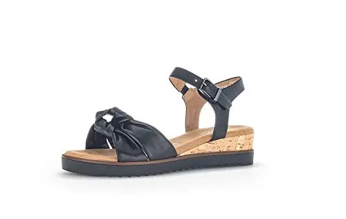 Produktbild: Gabor Damen Keilsandalen, Frauen Sandalen,Moderate Mehrweite (G),Keilsandaletten,Keilabsatz,Wedge-Heel,bequem,flach,schwarz,40.5 EU / 7 UK