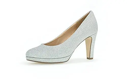 Produktbild: Gabor Damen Klassische Pumps, Frauen Absatzschuhe,hochhackige Schuhe,stoeckelschuhe,Ausgehschuhe,Abendschuhe,Court Shoes,Silber,42 EU / 8 UK