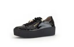 Produktbild: Gabor Damen Low-Top Sneaker, Frauen Halbschuhe,Wechselfußbett,Best Fitting,Plateausohle,straßenschuhe,Sportschuhe,schwarz (Gold),40 EU / 6.5 UK