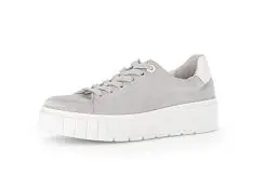 Produktbild: Gabor Damen Low-Top Sneaker, Frauen Halbschuhe,Wechselfußbett,Komfortable Mehrweite (H),schnürschuhe,Light Grey/Weiss,37.5 EU / 4.5 UK