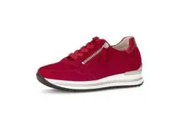 Produktbild: Gabor Damen Low-Top Sneaker, Frauen Halbschuhe,Wechselfußbett,Komfortable Mehrweite (H),schnürschuhe,Rubin/Rosso(perf.),37 EU / 4 UK