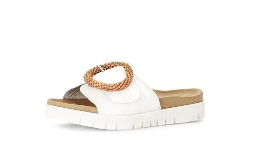 Produktbild: Gabor Damen Pantoletten, Frauen Slipper,Best Fitting,Sandalen,Freizeitschuhe,Schlupfschuhe,schluepfschuhe,Slides,Weiss (Cognac),39 EU / 6 UK