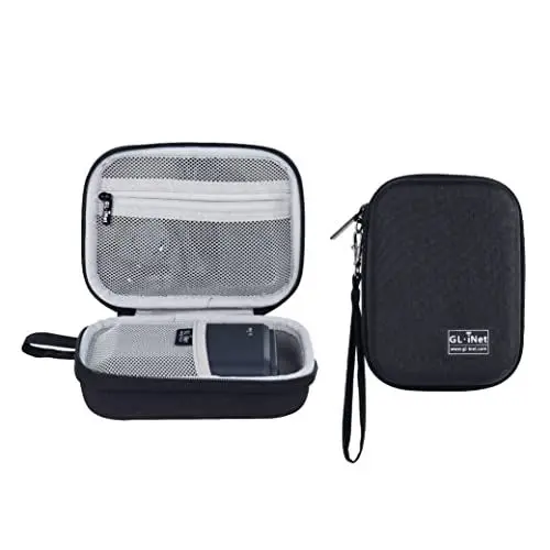 Produktbild: Gadget Organizer Case für Reise-Router GL-AXT1800/ MT1300/ SFT1200/ E750, Ladegeräte, Kabel und Zubehör, robuste und langlebige Tasche, Handtragetasche aus Eva, stoßfest, wasserabweisend (Black)