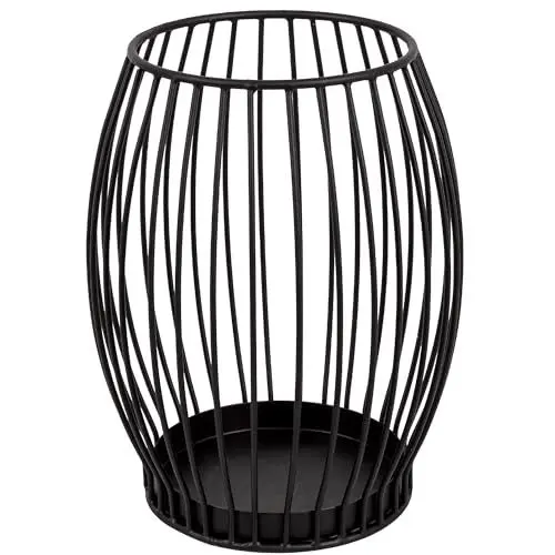 Produktbild: Gadgy Kerzenständer schwarz - Windlicht groß für Kerzen - Kerzenhalter schwarz - Laterne Wohnzimmer Deko - Metall Kerzen Deko - Windlicht schwarz - Laterne schwarz – Windlicht groß 20 x 23 cm