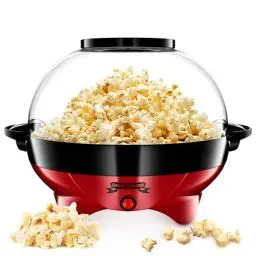 Produktbild: Gadgy Popcorn Maschine groß - Retro Popcorn Maker 5 L - Popcorn Maker mit Antihaftbeschichtung und abnehmbarer Heizfläche - Popkorn Maschine rot - Popcornmaschine 800W - Popcorn machine