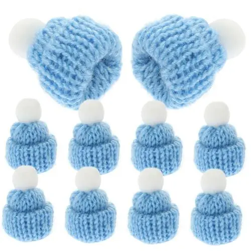 Produktbild: Gadpiparty 10pcs Gestrickte Weihnachten Hüte Santa Claus Zubehör für Party Favors Handgemachte Licht Frohe Weihnachten
