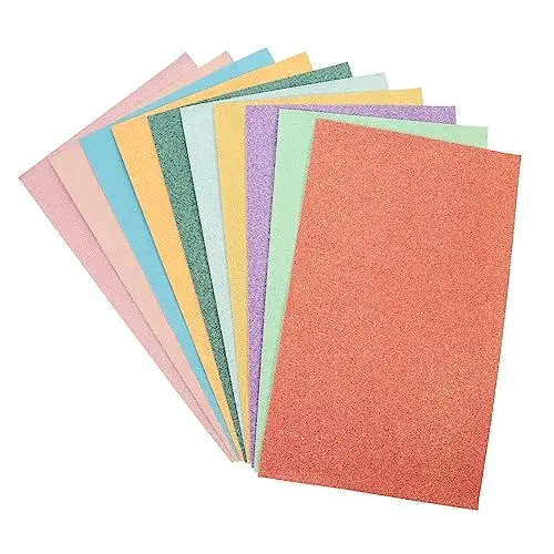 Produktbild: Gadpiparty 10 Stück Teiliges Set Kunstleder Blätter Klassischen Farben Dekoratives Kunstleder für Schmuck Haarschleifen und DIY Basteln Einfach zu Schneiden Verarbeiten