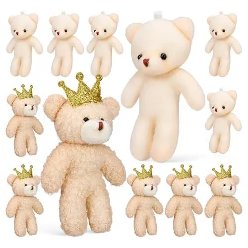 Produktbild: Gadpiparty 12 Stück Ausgestopfte Bären-Schlüsselanhänger Niedliche Plüsch-Schlüsselanhänger Spielzeug Tieranhänger Stofftiere Mini-Kronenbären DIY-Schlüsselanhänger Bastelarbeiten Für Kinder