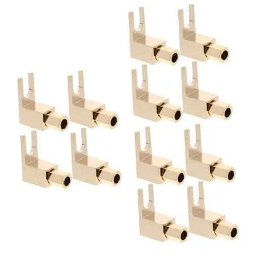 Produktbild: Gadpiparty 12 Stück L Förmige Mit Reinem Kupfer Plattierte Echtgold Drahtklammer L Förmiger 90 Grad Y Stecker Audio Leistungsverstärker Bindungspfosten Drahtklammer * 2 Stück
