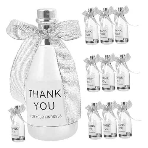 Produktbild: Gadpiparty 12 Stück Transparente Candy Flaschen für Hochzeiten Wiederverwendbare Mini Sektflaschen für Gastgeschenke und Feierlichkeiten für Bonbons und Süßigkeiten
