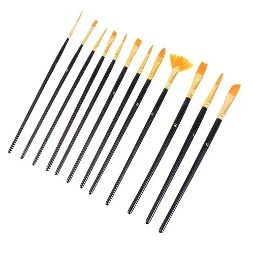Produktbild: Gadpiparty 12stücke Teiliges Professionelles Farbset Aquarellpinsel Verschiedener Formen Zeichen Und Malset Für Künstler Anfänger Und Studenten Nylonhaar Für Aquarell Und Ölmalerei