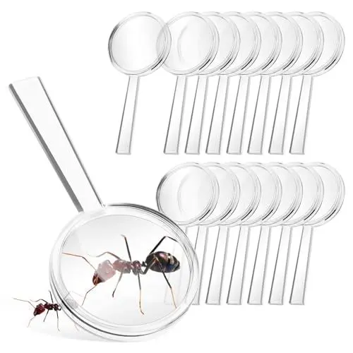 Produktbild: Gadpiparty 16 Stück 8-Fache Mini-Lupen Für Kinder Transparente Kunststoff-Lupe Partygeschenke Handgehaltene Vergrößerungslinse Große Menge Zum Lesen Von Naturerkundungsspielzeug
