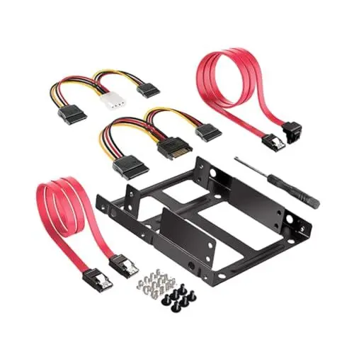 Produktbild: Gadpiparty 1Stk 25 bis 35 Zoll Doppelfestplatten-SSD-Festplattenhalterungsset Zahnspange Datenkabel der Festplatte Festplattenkäfig Adapterkabel Schreibtisch einstellen Treiber HDD-Kabel