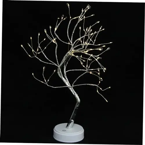 Produktbild: Gadpiparty 1Stk Baum Lichter Tischlampe geführte Birke dekorative Lampe Baumblatt-Designlampe Baumblattlichter Weihnachten Nachtlicht mit Lichtern Weihnachtsschneemann Blätter Kupferkabel