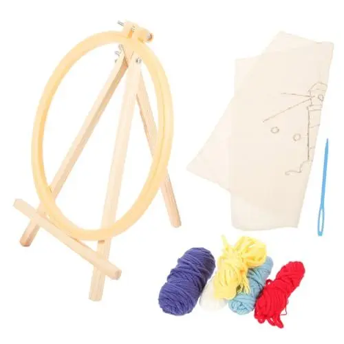 Produktbild: Gadpiparty 1 Satz DIY Stanznadel Stickerei Set für Anfänger Komplettes Handarbeitskit mit Einstellbarer Stanznadel und Nadelfädler für Erwachsene Tragbar und Vielseitig Einsetzbar
