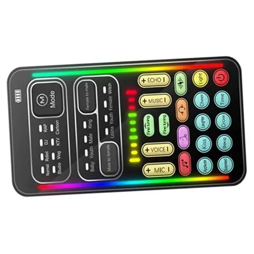 Produktbild: Gadpiparty 1 Satz Mini-Soundkarte Tonmischer Handy Klang Sound Card Schallplattenspieler Audiokarte Werkzeug zum Ändern der Computerstimme Multifunktion Stimmwechsler Mikrofon Kind Plastik