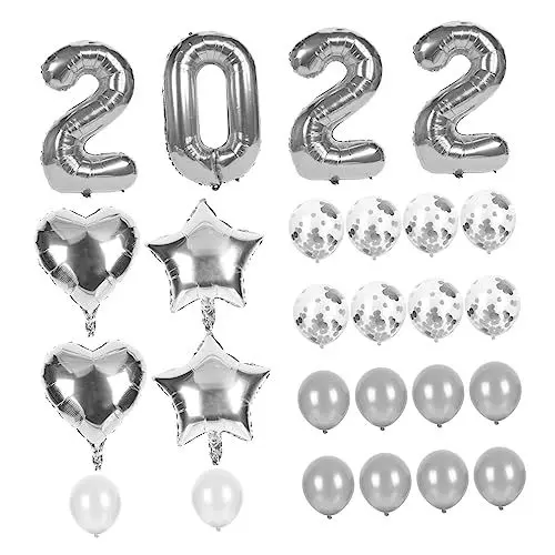 Produktbild: Gadpiparty 1 Satz Neujahrsballons 2022 Nummernballons Silvester-party-luftballons Silvester Luftballons Dekorationen Heliumballons Mit Pailletten Paillettenball Aluminiumfolie Emulsion