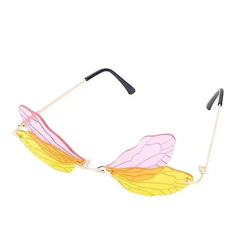 Produktbild: Gadpiparty 1 Stk Sonnenbrille Cosplay-brille Gläser Für Die Party Angeln Libellenbrille Partybrille Lustige Brille Feenflügel Für Brille Mit Libellenflügel Mädchen Kleidung Metall Laufsteg