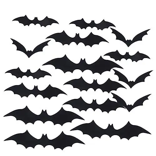 Produktbild: Gadpiparty 3d Fledermaus Wandtattoos Für Halloween 24pcs Pvc Dekorative Fledermäuse Indoor Wandbild Set