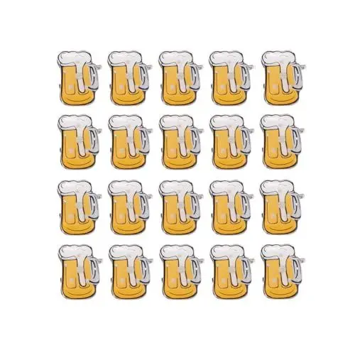 Produktbild: Gadpiparty 25 Stück Bier-Brosche Niedlicher Bierkrug Blinkende Led-Leuchten Abzeichen Oktoberfest-Dekoration Bierfest-Party Ktv-Gefälligkeiten Zufällige Farbe