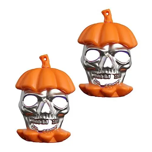 Produktbild: Gadpiparty 2pcs Halloween Nacht Lampe Orange Schädel Kürbis Hängen Partei Liefert