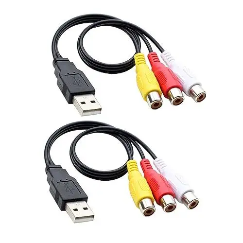 Produktbild: Gadpiparty 2 Paar Audio- Und Videokabel Verbindungskabel Computer-anschlusskabel Av-kabel Set-top-adapterkabel Haushaltsfernsehkabel Usb-b-kabel Fernsehen Audioleitung Verzinnter Kupferdraht