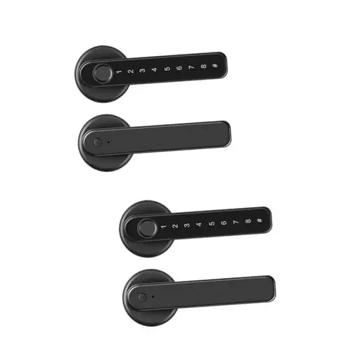 Produktbild: Gadpiparty 2 Sätze Intelligentes Türschloss mit Fingerabdruck schlüsselloser Zugang elektronische Tastatur wohnungstür sicherung fingerprint door lock Touch-Fingerabdruck-Türschloss Acryl