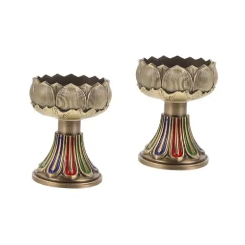 Produktbild: Gadpiparty 2st Lotus-lampenhalter Lotus-kerzenhalter Ghee-öl-lampe Buddha-frontlichthalter Buddhistische Butterlampe Tibetische Butterlampe Buddhistischer Kerzenhalter Lampensockel