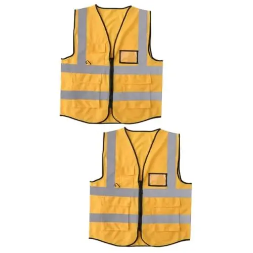 Produktbild: Gadpiparty 2st Reflektierende Jacke Ausrüstung Mit Hoher Sichtbarkeit Weste Mit Mehreren Taschen Executive-weste Reflektierendes Orange Tanktops Arbeit Reflektierende Westen Mehrere Taschen