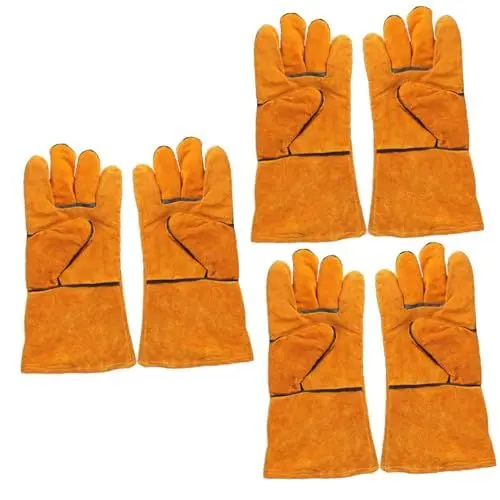 Produktbild: Gadpiparty 3 Paare Anti-verbrühungs-handschuhe Zum Grillen Ofenhandschuhe Für Männer Kochhandschuhe Outdoor-grillhandschuh Outdoor-handschuhe Arbeitshandschuh Grillwerkzeug Camping Rindsleder