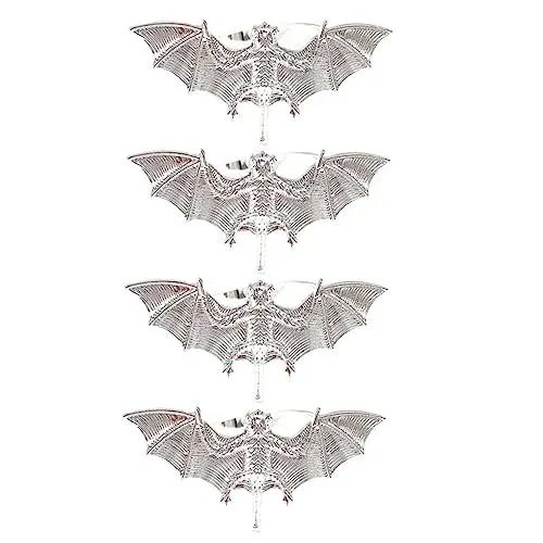 Produktbild: Gadpiparty Legierung Fledermaus Serviettenringe Fledermaus Serviettenschnallen 4er Set Halloween Fledermäuse Party Dekorationen Stil Sicher Glatt