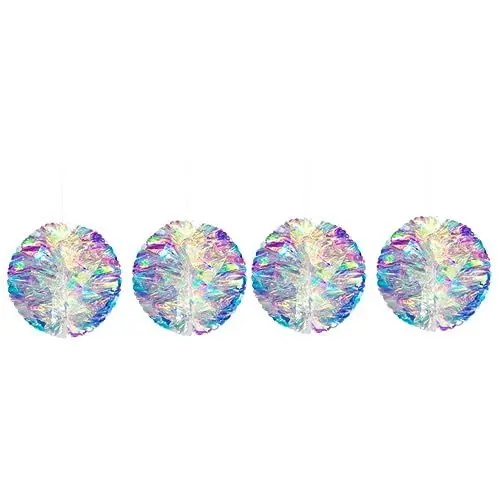 Produktbild: Gadpiparty 4 Stück Hängende Wabenkugel Schillerndes Partyzubehör-Set Dekorative Verzierung Der Decke Pom Pom Kugel Zum Aufhängen An Der Decke Pom Pom Ball Girlande Gewebe Wandbehang