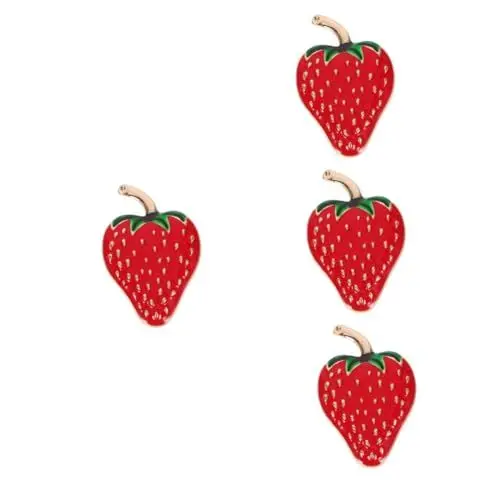 Produktbild: Gadpiparty 4 Stück Öl Tropfender Erdbeergriff Emaille-stifte Gummibärchen Türknauf Schrankgriffe Griffe Tür Zieht Schrankknopf Handhaben Ananasstift Küchentürgriffe Zubehör Rot Zinklegierung