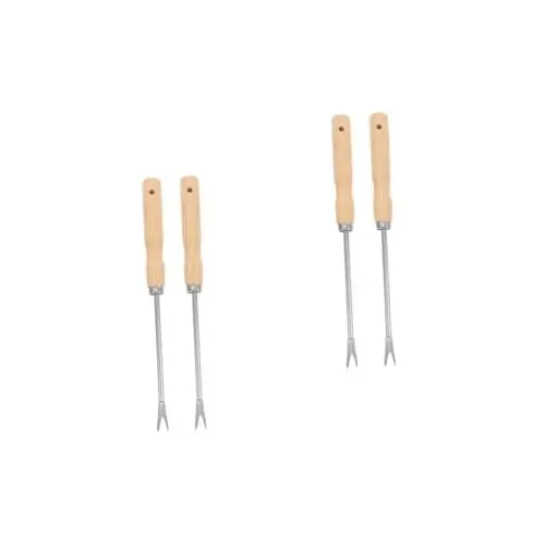 Produktbild: Gadpiparty 4 Stück Wurzelpflücker aus Holz Unkrautstecher Handgerät zum Unkrautjäten Unkrautentferner Gärtnerhand Wieder Gartenwerkzeug holzwerkzeug Graspflücker Garten-Graszieher hölzern