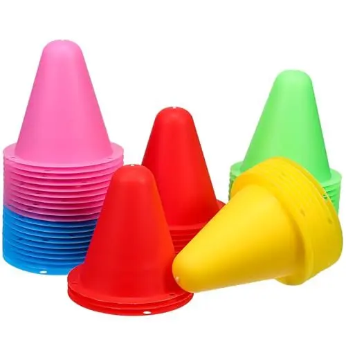 Produktbild: Gadpiparty 50Er-Pack 3-Zoll-Mini-Trainingshütchen-Set Kunststoff-Verkehrshütchen Agility-Sporthütchen Kleine Hütchen Für Übungs-Verkehrshütchen