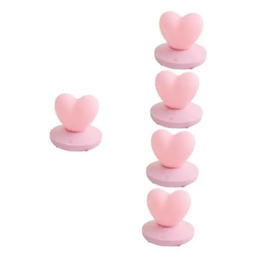 Produktbild: Gadpiparty 5St Herz Nachtlicht Schreibtischlampe liebe herz licht herzförmige Lampe Nachttischlampen Nachttischlampe mit Herz-Touch Herz-Touch-Lampe USB Herzlicht Lichter Kind Abs Rosa