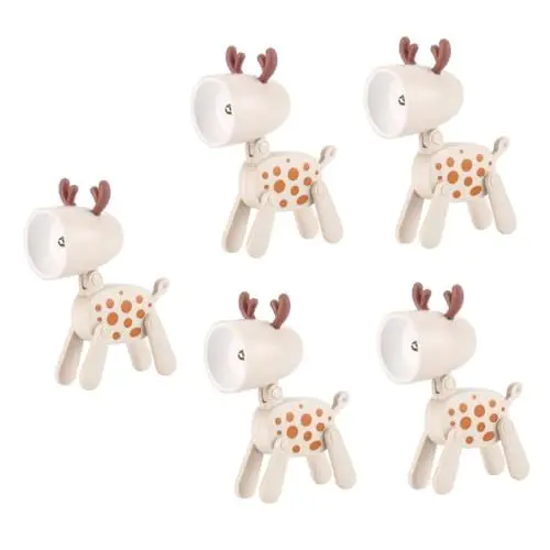 Produktbild: Gadpiparty 5Er set led nachtlicht kinderzimmer �C niedliches reh-design, mini cartoon nachtlampe, faltbar und tragbar, beruhigendes licht f��r kinder, energiesparend, ohne batterien