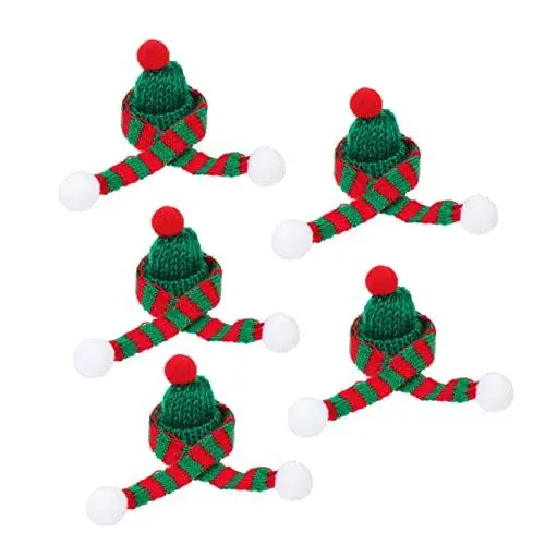 Produktbild: Gadpiparty 5 Sets Weihnachts-Minihut Hexenhut Miniatur-Flaschen Geldbörsen-Zubehör Weinflaschen-Abdeckung Kleine Weihnachtsmütze Weihnachtsdekoration Für Wein Utensilienhalter Für