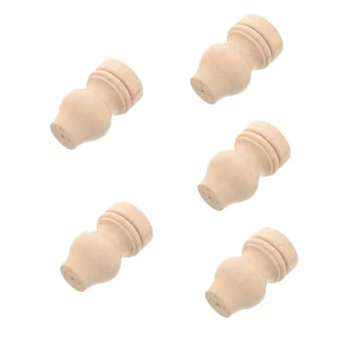 Produktbild: Gadpiparty 5st Möbelbeine Aus Massivholz Kommoden Couch Beine Schminkhocker Schminktisch Kurzes Tischbein Ersatz-möbelbein Tischbein Aus Holz Bein Für Möbel Kautschukholz Tischbeine